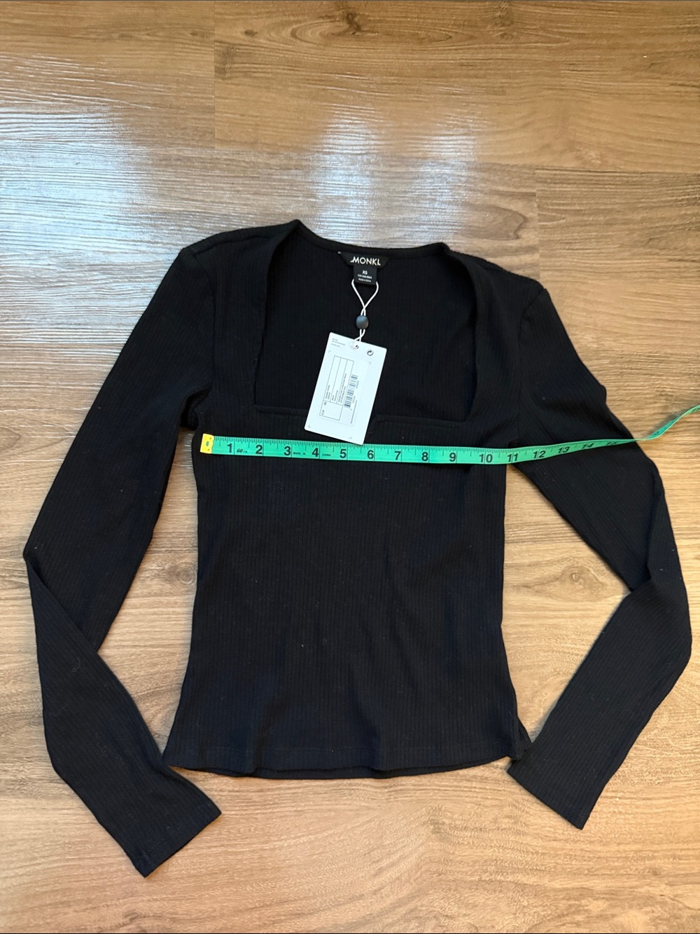NWT Monki Nonna Square Neck Long sleeve top XS